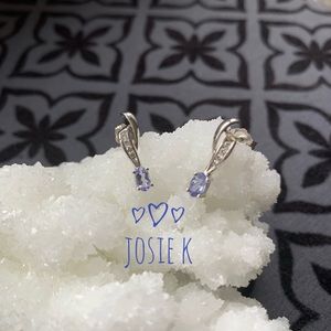 14K Gold Tanzanite & Diamond Earrings